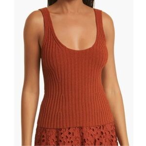 Vince Rib Tie Back Cotton Blend Tank
Top
